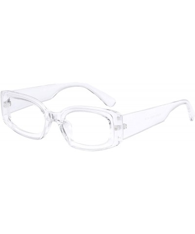 Goggle Creative Rectangle Sunglasses Women Fashion Thick Frame UV400 Protection B2462 - Transparent - CV18LWXCC04 $25.92