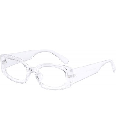 Goggle Creative Rectangle Sunglasses Women Fashion Thick Frame UV400 Protection B2462 - Transparent - CV18LWXCC04 $10.57