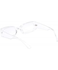 Goggle Creative Rectangle Sunglasses Women Fashion Thick Frame UV400 Protection B2462 - Transparent - CV18LWXCC04 $10.57