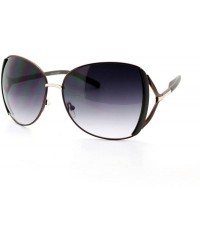 Butterfly Womens Fan Frame Oversized Metal Butterfly Sunglasses - Brown - CN11YHV14HD $13.39