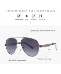 Square Explosive metal polarized sunglasses men's trend riding driving sunglasses - Gold Grey C2 - CI19058L8S8 $16.60