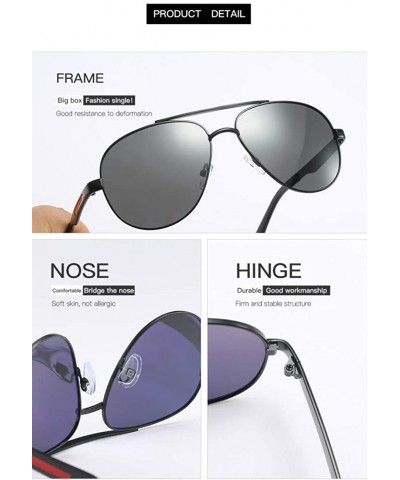 Square Explosive metal polarized sunglasses men's trend riding driving sunglasses - Gold Grey C2 - CI19058L8S8 $31.12