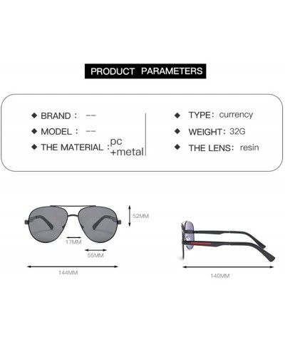 Square Explosive metal polarized sunglasses men's trend riding driving sunglasses - Gold Grey C2 - CI19058L8S8 $31.12