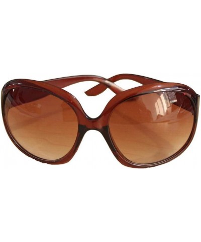 Oval Women Retro Style Anti-UV Sunglasses Big Frame Fashion Sunglasses Sunglasses - Brown - C6194N6NM6H $14.15