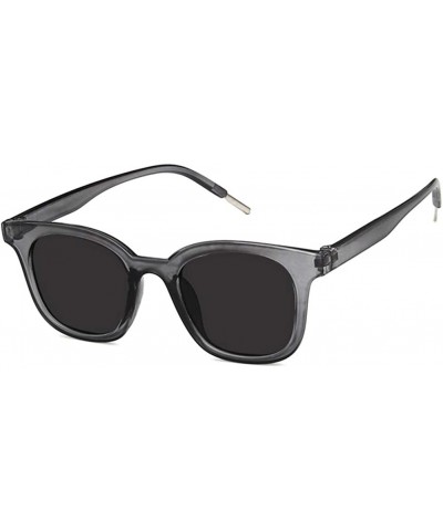 Rectangular Unisex Sunglasses Fashion Bright Black Grey Drive Holiday Rectangle Non-Polarized UV400 - Grey - CD18RKGW082 $18.17