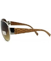 Aviator Women's Aviator Sunglasses Full Frame Heart Design Aviators - Silver Beige - CT11QURKVSP $18.69
