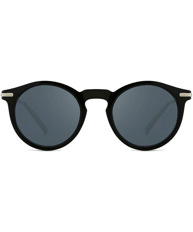 Rimless Horn Rimmed Sunglasses for Women Men Round Fashion UV400 Protection Eyewear - B-black - C718W448X5T $25.45