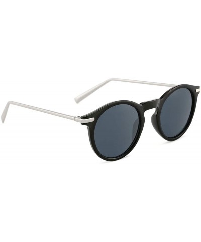 Rimless Horn Rimmed Sunglasses for Women Men Round Fashion UV400 Protection Eyewear - B-black - C718W448X5T $13.88