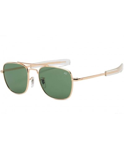 Square Men Retro Coating UV400 Polarized Sunglasses Male Sport Driving Sun Glasses - Gold Green - CA182SDW3HS $8.39