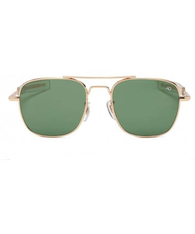 Square Men Retro Coating UV400 Polarized Sunglasses Male Sport Driving Sun Glasses - Gold Green - CA182SDW3HS $8.39