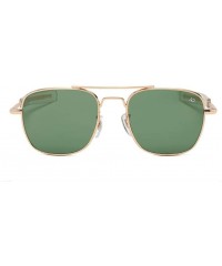 Square Men Retro Coating UV400 Polarized Sunglasses Male Sport Driving Sun Glasses - Gold Green - CA182SDW3HS $8.39