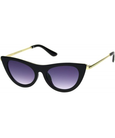 Cat Eye Womens Mod Metal Arm Chic Gothic Plastic Cat Eye Sunglasses - Smoke - C918R632NAD $11.59