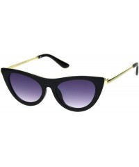 Cat Eye Womens Mod Metal Arm Chic Gothic Plastic Cat Eye Sunglasses - Smoke - C918R632NAD $11.59