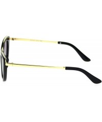 Cat Eye Womens Mod Metal Arm Chic Gothic Plastic Cat Eye Sunglasses - Smoke - C918R632NAD $11.59