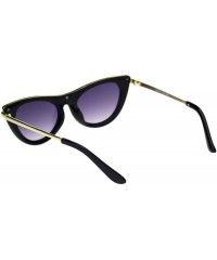 Cat Eye Womens Mod Metal Arm Chic Gothic Plastic Cat Eye Sunglasses - Smoke - C918R632NAD $11.59