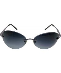 Oval Men's Rimless Sunglasses - Matrix Morpheus NEO Type Costume Black Round Oval - Purple Gradient - CO18Y0YLT7Y $14.72