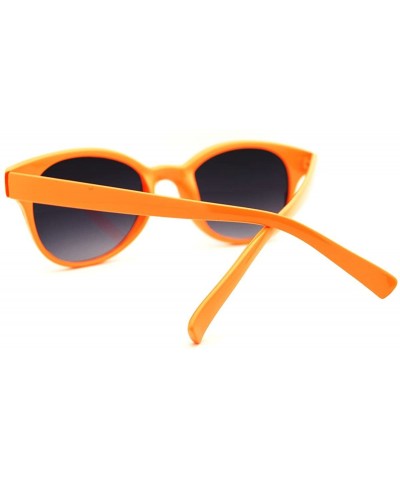 Round Womens Sunglasses Classic Round Horn Rim Thin Frame Diamond Shape Pins - Orange - CR11DWEKLWF $7.28