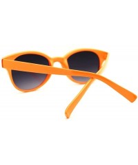 Round Womens Sunglasses Classic Round Horn Rim Thin Frame Diamond Shape Pins - Orange - CR11DWEKLWF $7.28