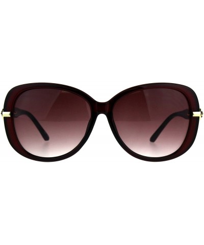 Butterfly Oversize Diva Designer Jewel Chain Arm Luxury Womens Sunglasses - Burgundy Smoke - CL180OW48II $22.65