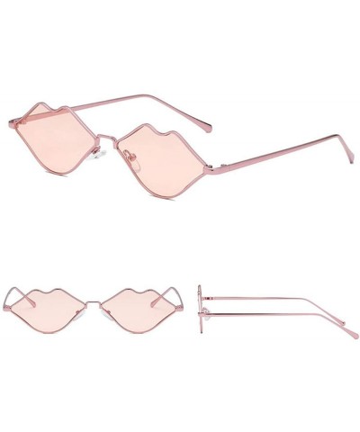Oversized Sunglasses Women Sexy Mouth Sun Glasses Clear Color Metal Frame Eyewear Party Ladies - 5 - C218W0H5XRK $40.25