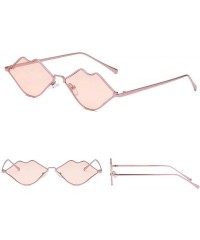 Oversized Sunglasses Women Sexy Mouth Sun Glasses Clear Color Metal Frame Eyewear Party Ladies - 5 - C218W0H5XRK $27.20