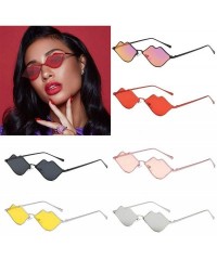 Oversized Sunglasses Women Sexy Mouth Sun Glasses Clear Color Metal Frame Eyewear Party Ladies - 5 - C218W0H5XRK $27.20