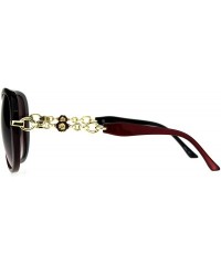 Butterfly Oversize Diva Designer Jewel Chain Arm Luxury Womens Sunglasses - Burgundy Smoke - CL180OW48II $14.39