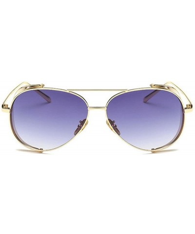 Aviator Retro Men Women Sunglasses Metal Polarized Hippie Steampunk Vintage Round Glasses Eyewear - CX18D6M7TM9 $20.36