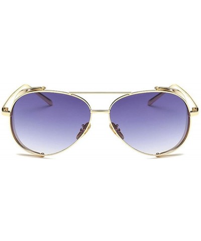 Aviator Retro Men Women Sunglasses Metal Polarized Hippie Steampunk Vintage Round Glasses Eyewear - CX18D6M7TM9 $20.36