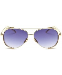 Aviator Retro Men Women Sunglasses Metal Polarized Hippie Steampunk Vintage Round Glasses Eyewear - CX18D6M7TM9 $20.36