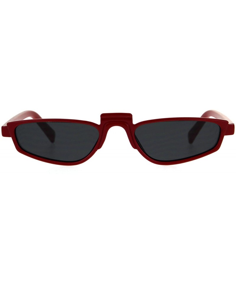 Rectangular Mens Vintage Goth Rectangular Plastic Futurism Pimp Sunglasses - Red Black - C718CC7WTY3 $11.49