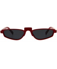 Rectangular Mens Vintage Goth Rectangular Plastic Futurism Pimp Sunglasses - Red Black - C718CC7WTY3 $11.49