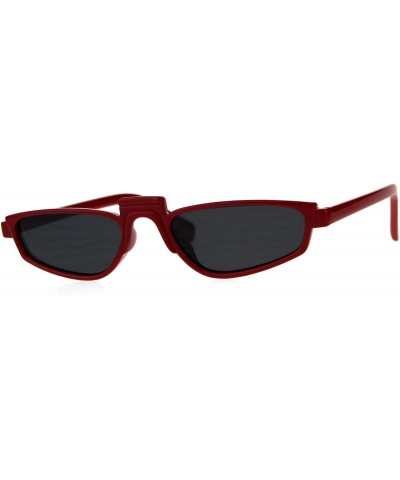 Rectangular Mens Vintage Goth Rectangular Plastic Futurism Pimp Sunglasses - Red Black - C718CC7WTY3 $11.49