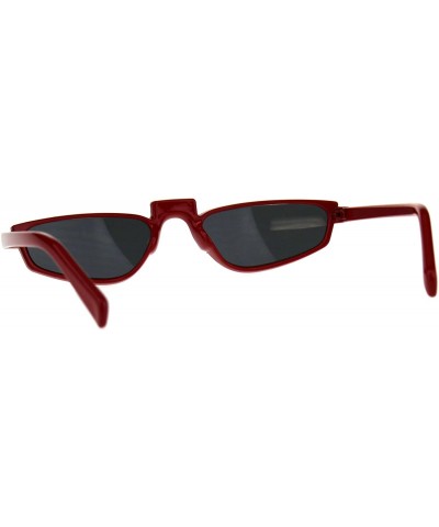 Rectangular Mens Vintage Goth Rectangular Plastic Futurism Pimp Sunglasses - Red Black - C718CC7WTY3 $11.49