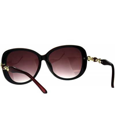 Butterfly Oversize Diva Designer Jewel Chain Arm Luxury Womens Sunglasses - Burgundy Smoke - CL180OW48II $14.39