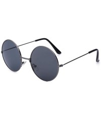 Round Round sunglasses personality prince mirror - Gun Gray Frame / Black Film - CQ18WSD0IL9 $33.22