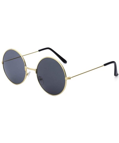 Round Round sunglasses personality prince mirror - Gun Gray Frame / Black Film - CQ18WSD0IL9 $33.22