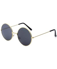 Round Round sunglasses personality prince mirror - Gun Gray Frame / Black Film - CQ18WSD0IL9 $33.22