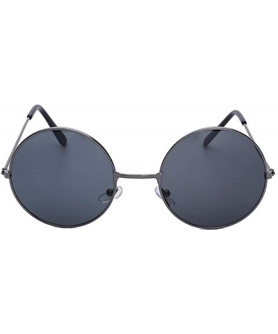 Round Round sunglasses personality prince mirror - Gun Gray Frame / Black Film - CQ18WSD0IL9 $33.22