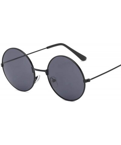 Round Round sunglasses personality prince mirror - Gun Gray Frame / Black Film - CQ18WSD0IL9 $33.22