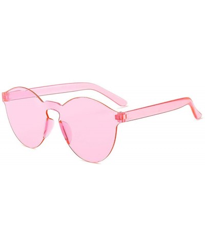 Round Unisex Fashion Candy Colors Round Outdoor Sunglasses - Light Pink - C9199L3X9YM $12.91