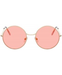 Round Retro Oval Sunglasses Women Brand Designer UV400 Vintage Metal Fe Round Sun Glasses Female - Silver - CH18W799EUU $11.75