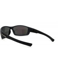 Sport Mens Carbon Fiber Print Rectangular Warp Sport Sunglasses - Black Teal Mirror - CR1956S88NW $10.07