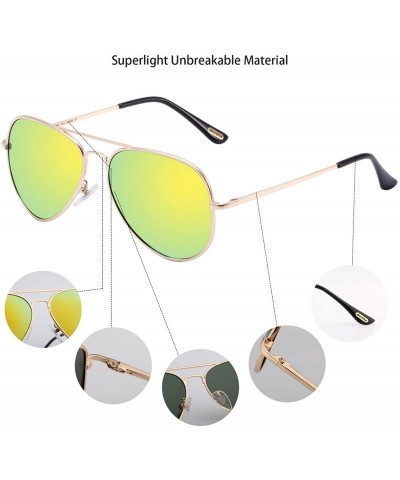 Aviator Premium Full Mirrored Aviator Sunglasses w/Flash Mirror Lens Polarized for Men & Women with Eyeglasses Case 805 - CE1...