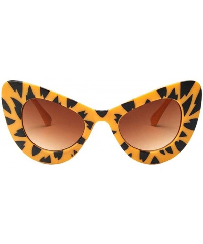 Oval Women Sunglasses - Classic Cat Eye Big Oversized Thick Gothic Plastic Vintage Sunglasses (C) - CH18DEROGKN $20.67