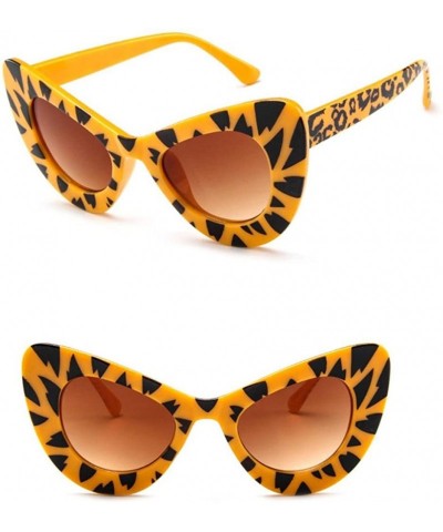 Oval Women Sunglasses - Classic Cat Eye Big Oversized Thick Gothic Plastic Vintage Sunglasses (C) - CH18DEROGKN $9.66
