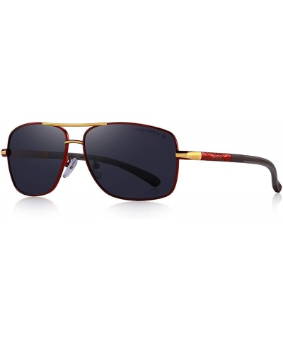 Round HOT Fashion Driving Polarized Sunglasses for Men Square 45mm glasses S8714 - Red - CU12FTQC85V $12.31