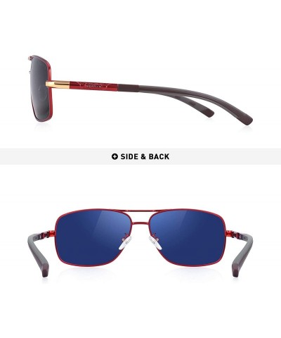 Round HOT Fashion Driving Polarized Sunglasses for Men Square 45mm glasses S8714 - Red - CU12FTQC85V $12.31