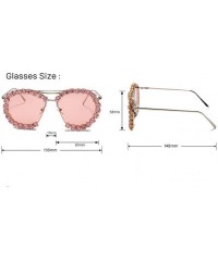 Sport Sun Cut Edge Ocean Piece Hand-Attached Diamond Sunglasses Round Sunglasses Men and Women Glasses - 1 - CV190EX88TO $37.16