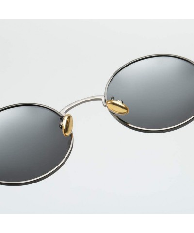 Round Women Vintage Sunglasses Polarized Retro Male Sun Glasses Round Metal Frame Uv400 - Gold With Yellow - CD18X63EEI4 $9.88